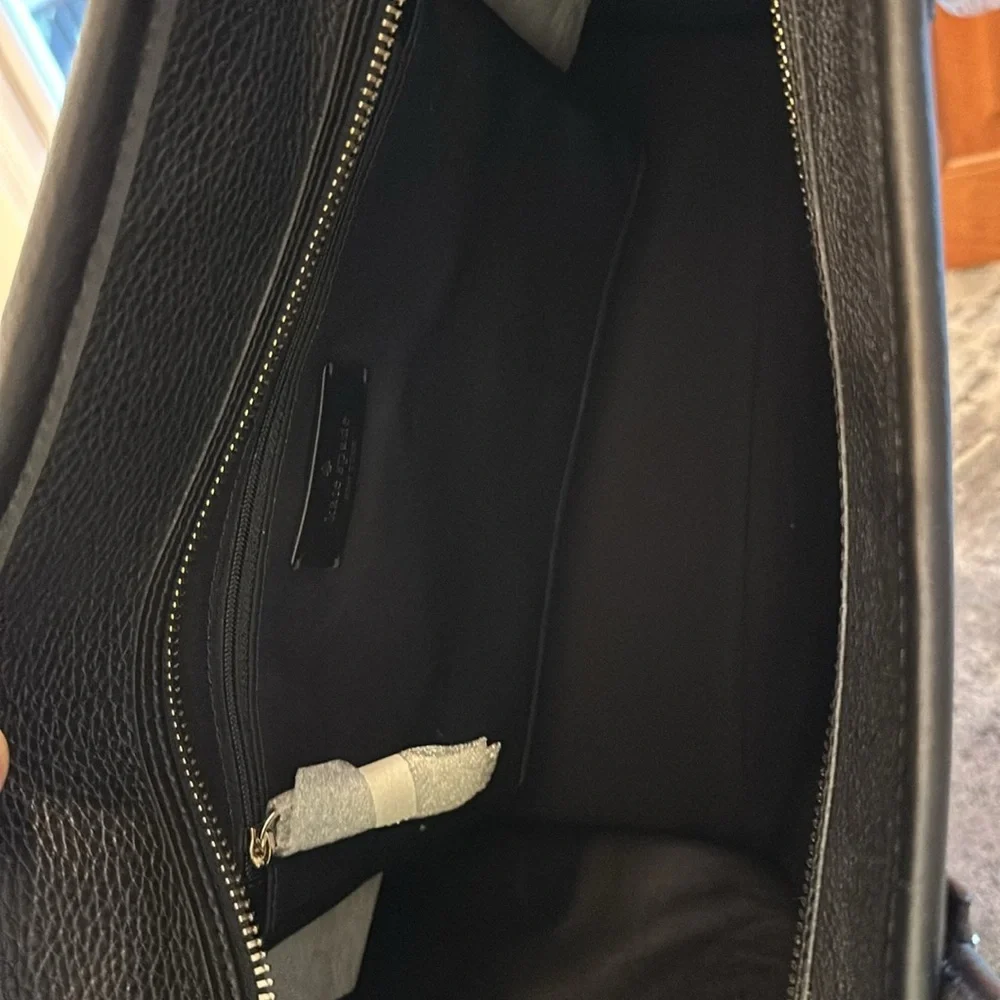 NWT Kate Spade Ella Tote Pebbled Black Bold Logo Original Packaging Keep or Gift - Picture 7 of 8